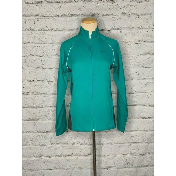 Reebok green Long Sleeves Full Zip Lightweight Mesh Lining Jacket S - Picture 12 of 12